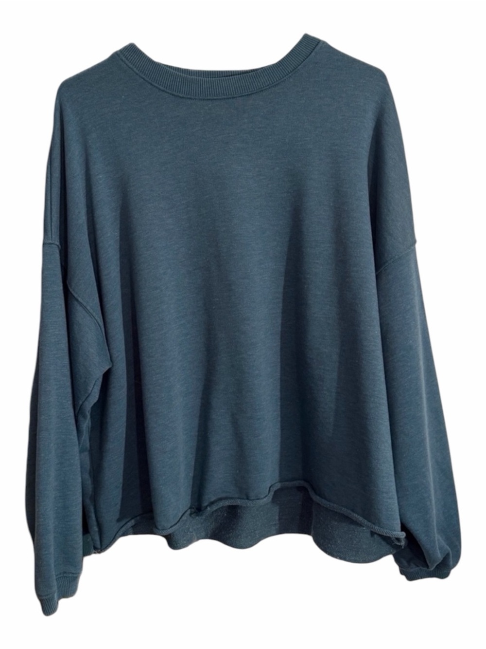 Miss Chievous Teal Raw Hem Sweatshirt